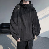 Threebooy Summer Thin Jacket Men Oversized Fashion Casual Hooded Jacket Men Streetwear Hip-hop Loose Bomber Jacket Mens Track Jackets